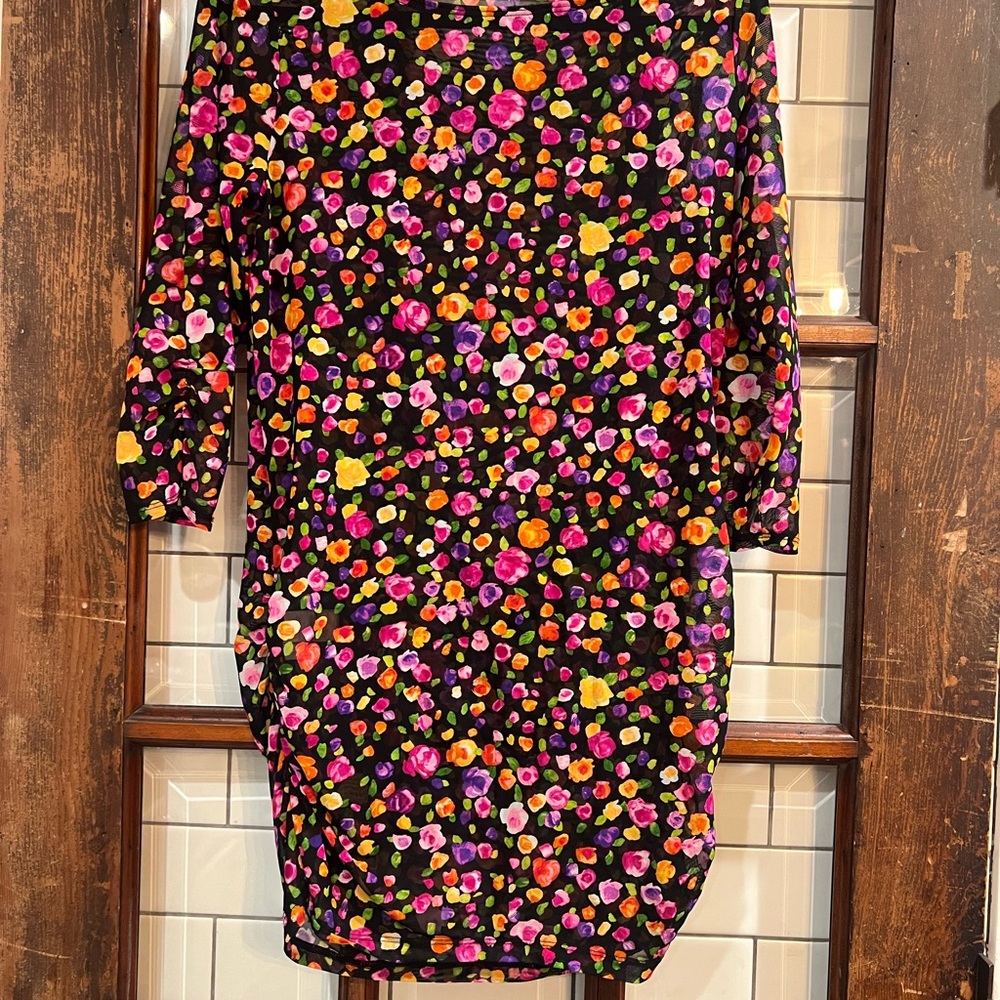 Anne Cole Multicolor Floral Long Sleeve Dress without slip